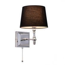 Luno kinkiet klasyczny 1x40W E27 chrom / czarny abażur